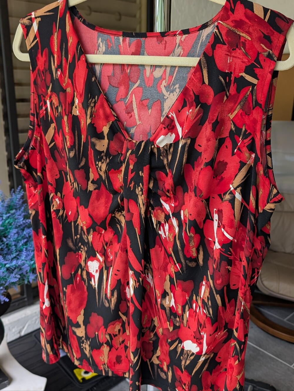 ♥️KASPER KNOT FRONT POPPYSEEDS COLOR SLEEVELESS BLOUSE